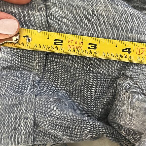 Athleta Cabo Linen Pull On Drawstring Shorts Chambray Women 10 - Picture 5 of 7